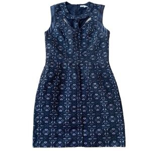 Maje Lambskin Leather Trim Dress